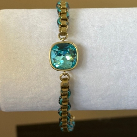 Stunning Silpada K&R Aqua Gem Bracelet RETIRED - Picture 6 of 6